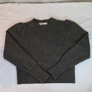 Elodie Charcoal Ribbed Knit Top